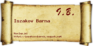 Iszakov Barna névjegykártya