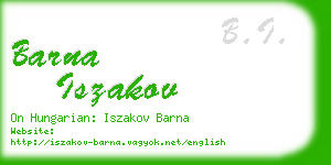 barna iszakov business card